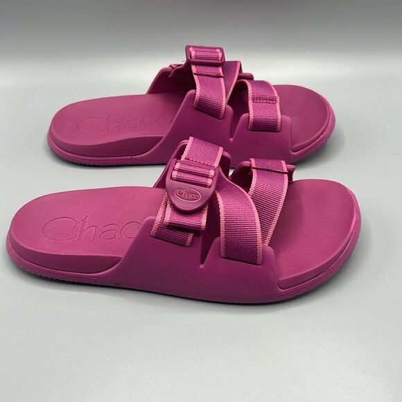 Chaco Chillos Slide Outskirt Fuchsia Pink Sandals - Picture 7 of 7